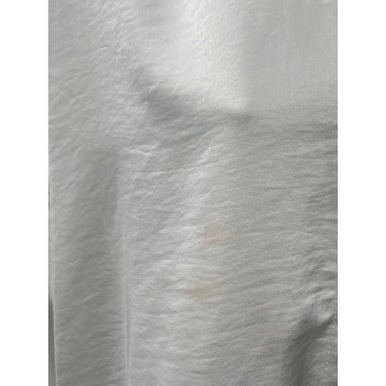 Zara Women's White Silky Satin Collared Long Sleeve Button Down Shirt Top Size M