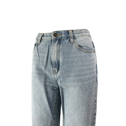 Lioness Women's Blue Light Wash High Waisted Wide Leg Denim Jeans Pants Size S