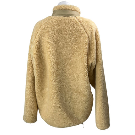 Everlane Women's Cream Beige Long Sleeves Full Zip Sherpa Fleece Coat Jacket XL