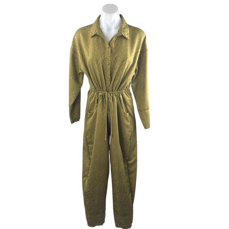 Urban Outfitters Out From Under Olive Green Jayce Jacquard Coverall Jumpsuit XS