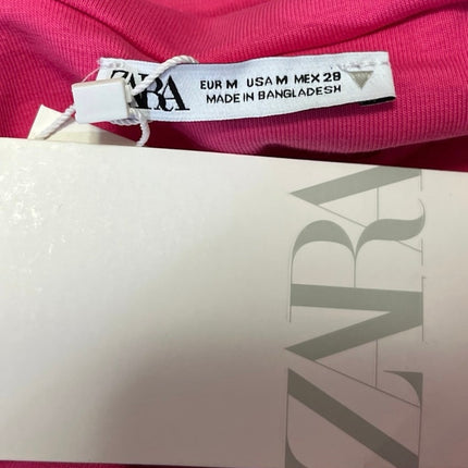 NEW Zara Pink Knit Sleeveless Cami Camisole Mini Bodycon Sweater Tank Dress Sz M