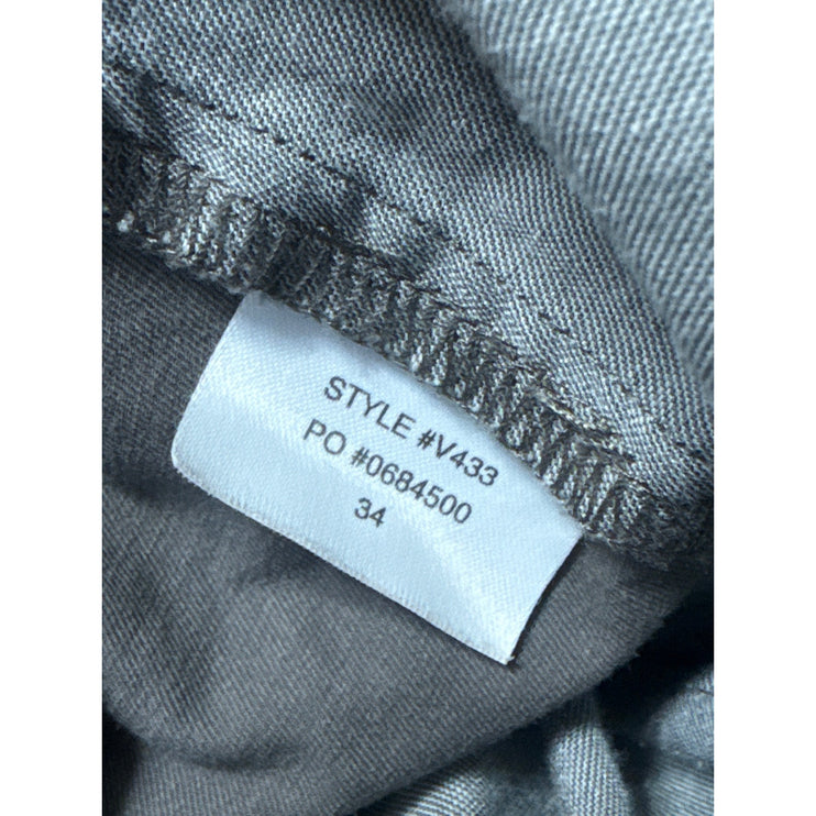 Vuori Meta Men's Gray High Rise Slim Straight Chino Tapered Trousers Pants Sz 34