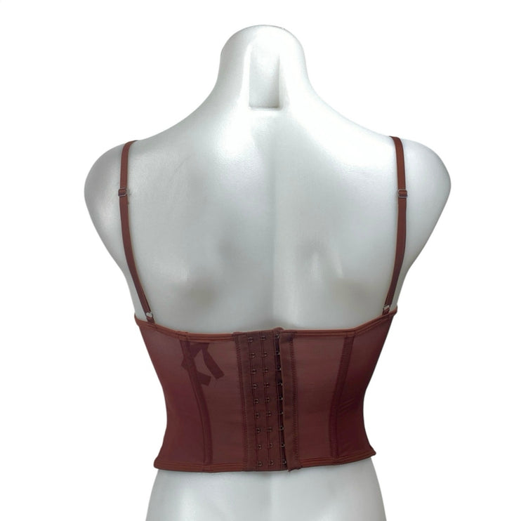 Urban Outfitters Out From Under Brown Floral Lace Corset Bustier Cami Top Sz S