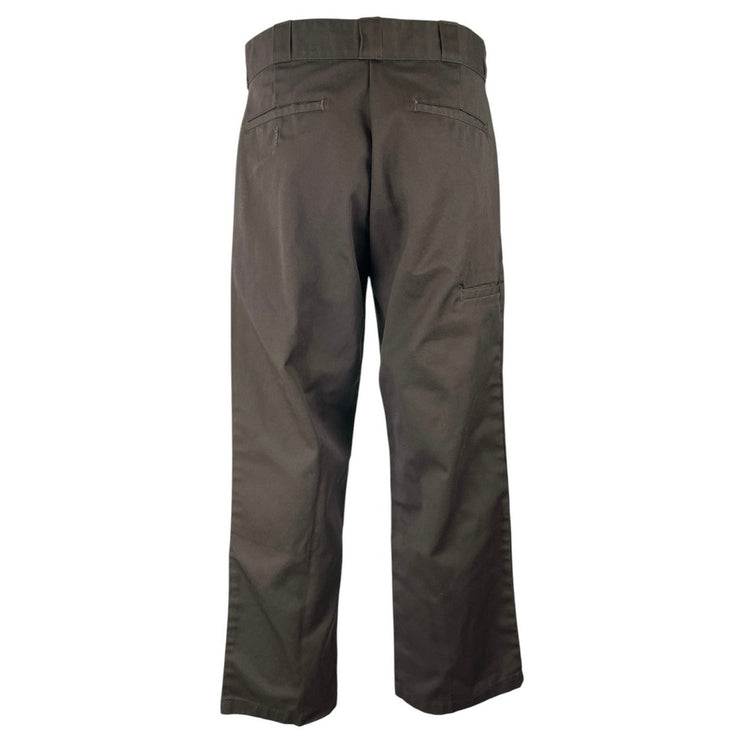 Dickies Double Knee Brown High Rise Loose Straight Work Trousers Dress Pants 34