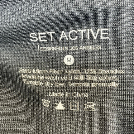 Set Active Women's Gray Mid Rise Yoga Workout Athletic Leggings Pants Size M