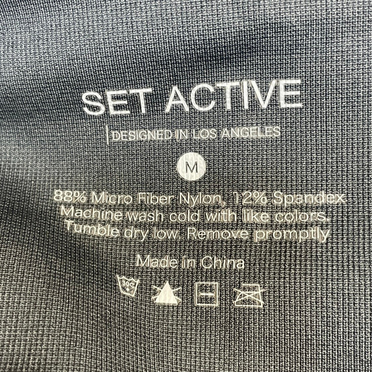 Set Active Women's Gray Mid Rise Yoga Workout Athletic Leggings Pants Size M