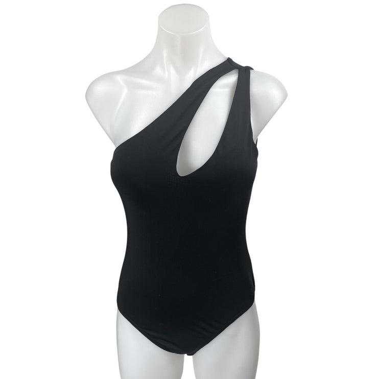 White Fox Black Sleeveless One Shoulder Cutout Cami Camisole Bodysuit Tank Top M
