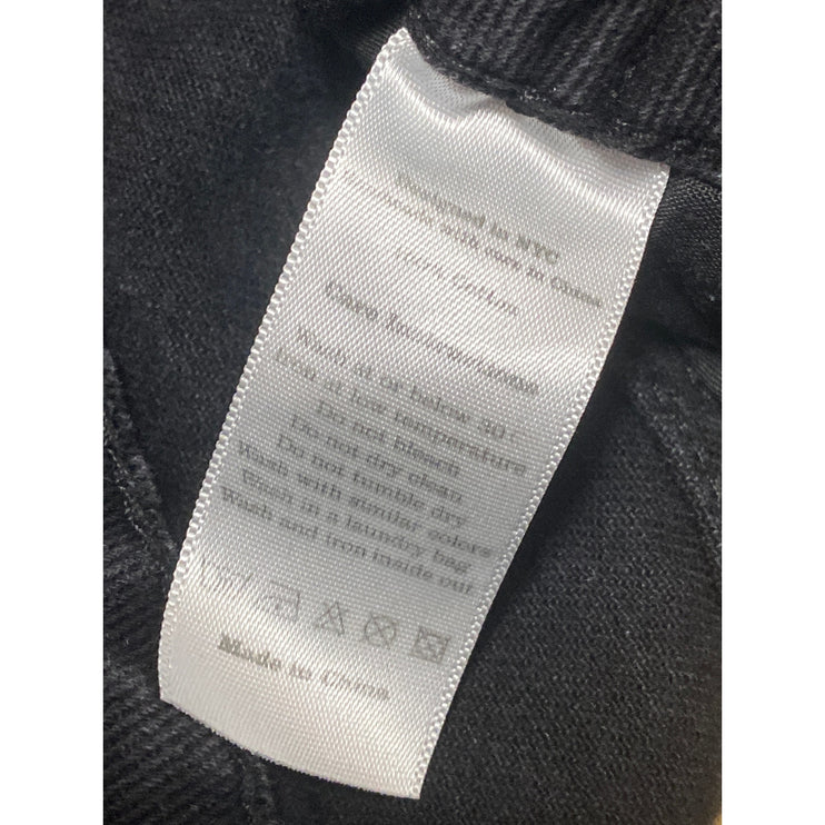 Shiny by Nature Women's Black High Waisted Wide Leg Baggy Crop Denim Jeans Sz 32