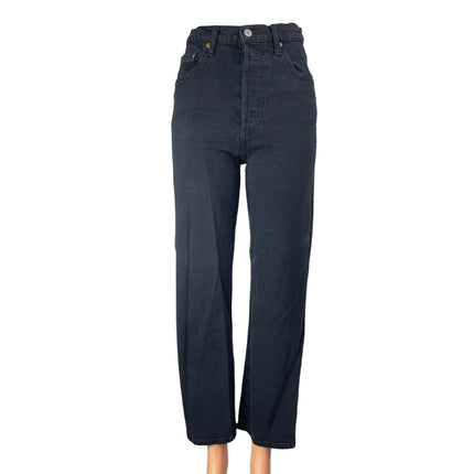 Levi's Women's Black High Rise Loose Fit Ribcage Straight Denim Jeans Pants 25