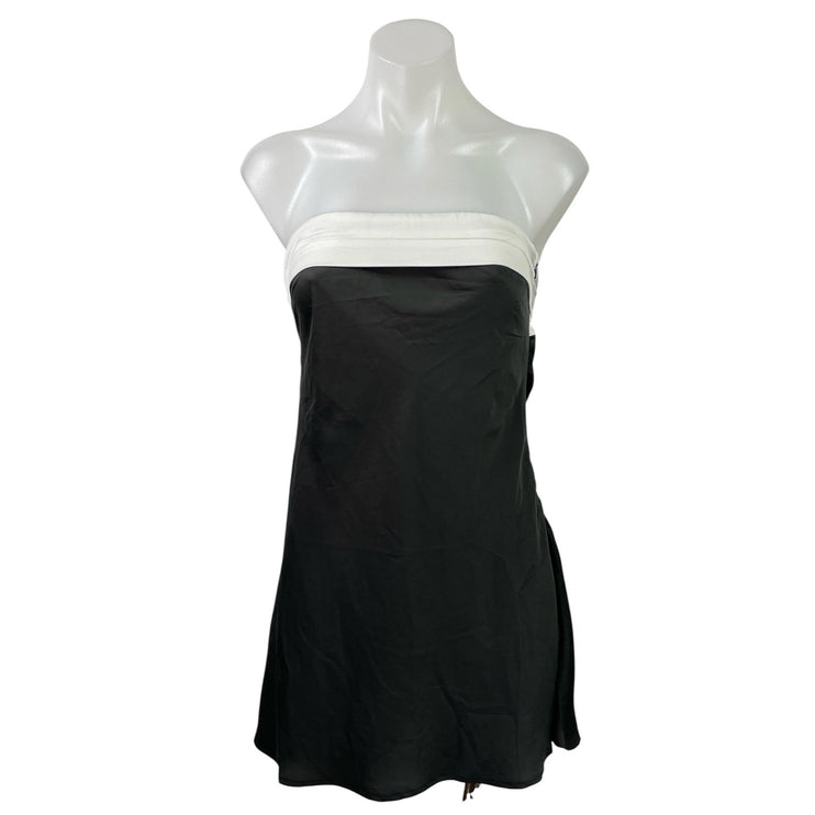 Princess Polly Black Strapless Tube Bandeau Cutout A Line Mini Dress Size 4