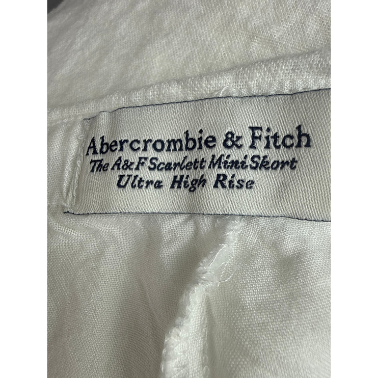 Abercrombie & Fitch Scarlett White Linen High Rise Mini Pencil Skort Skirt Sz XS