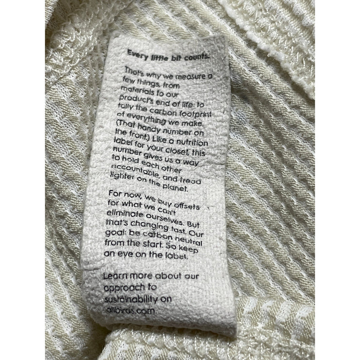 Allbirds Men's Cream Waffle Knit Long Sleeve Crew Neck Thermal T Shirt Tee Top M