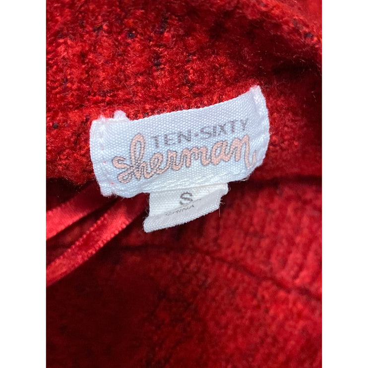 Ten Sixty Sherman Red Crew Neck Striped Balloon Sleeve Sweatshirt Sweater Top S