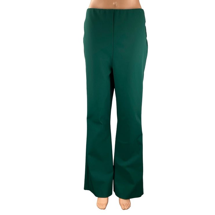 Rachel Zoe Women's Green High Rise Bootcut Flare Wide Leg Trousers Dress Pants 8