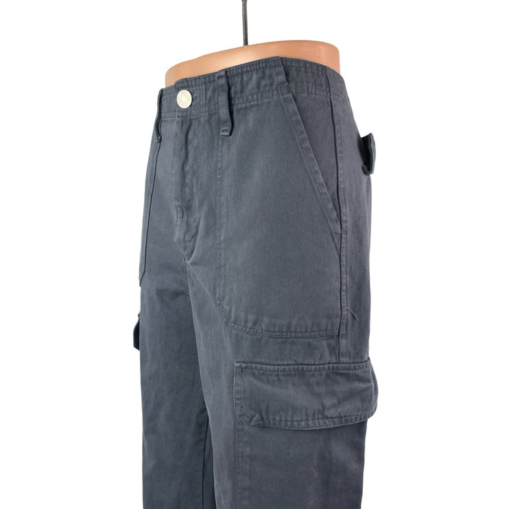 Zara Women's Black High Waisted Utility Straight Leg Y2k Trousers Pants Size 6