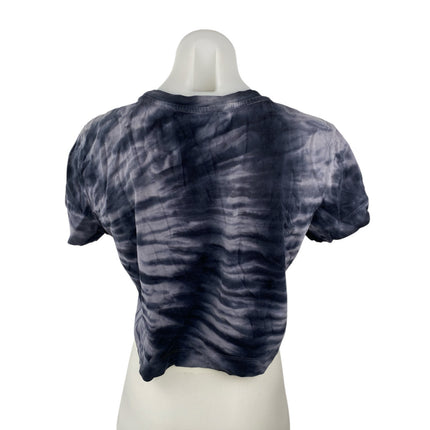 Aritzia Wilfred Free Women's Black Tie Dye Short Sleeve Crop Tee T-shirt Top M