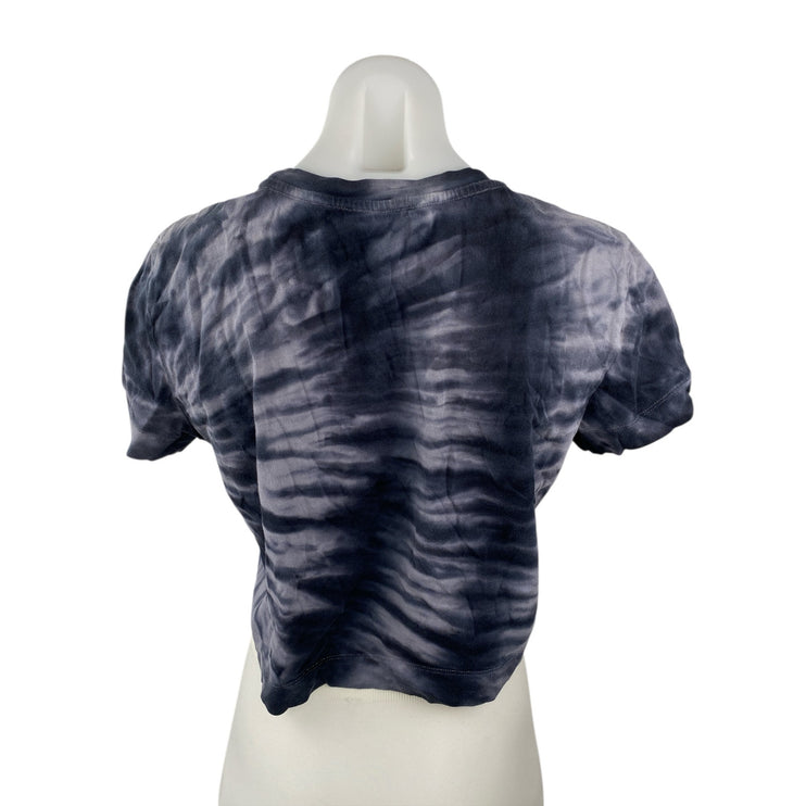 Aritzia Wilfred Free Women's Black Tie Dye Short Sleeve Crop Tee T-shirt Top M