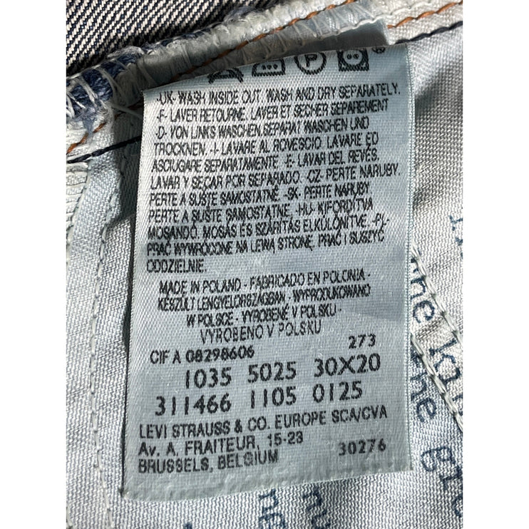 Levi's Women's Blue Medium Wash Raw Hem Frayed Mini Denim Jean Skirt Size M