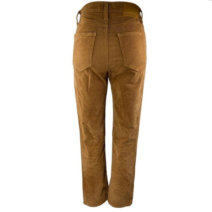 Denim Forum The Arlo High Rise Women's Tan Corduroy Trousers Pants Size 24