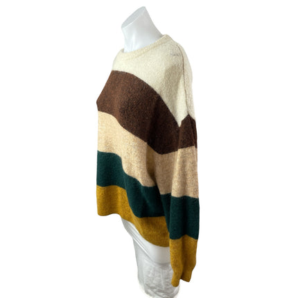 H&M Women's Multicolor Wool Colorblock Striped Long Sleeve Sweater Top Size M