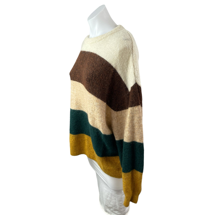 H&M Women's Multicolor Wool Colorblock Striped Long Sleeve Sweater Top Size M