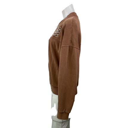 EGO Women's Brown Long Sleeves Graphic Print Zip Up Bomber Track Coat Jacket 4