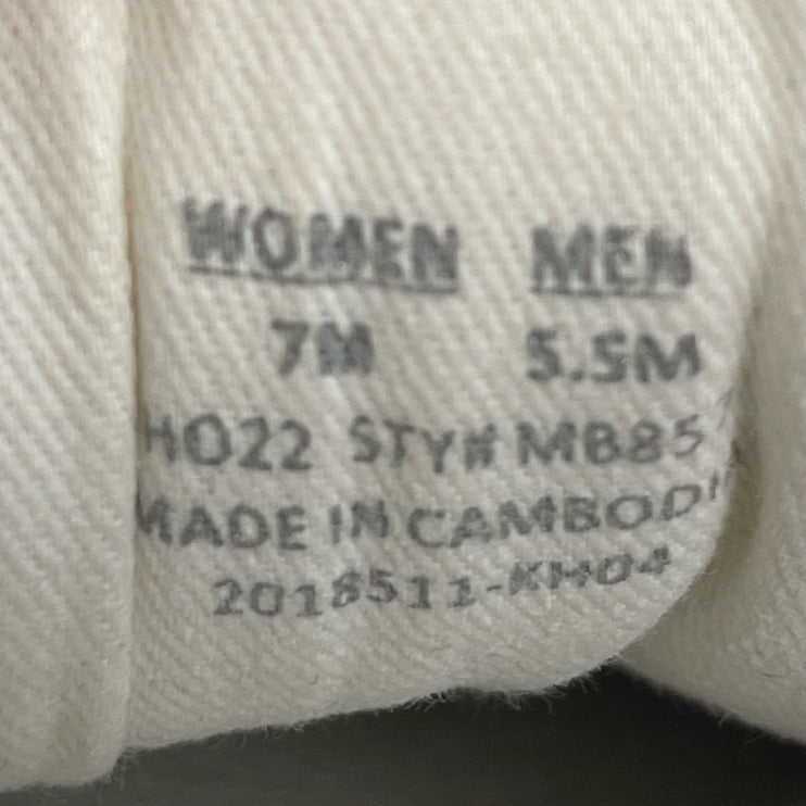 Madewell Kickoff Trainer Beige White Low Top Lace Up Athletic Sneakers Shoes 7M