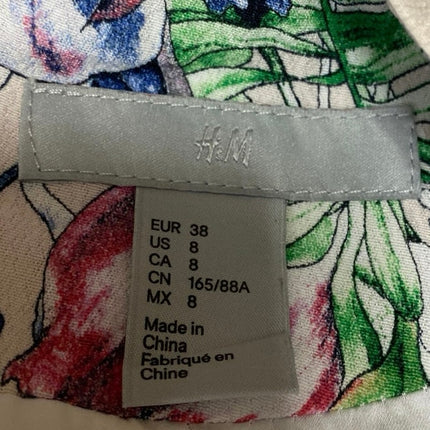 H&M Women's Multicolor Floral Long Sleeve Pocket Zip Up Bomber Jacket Size 8