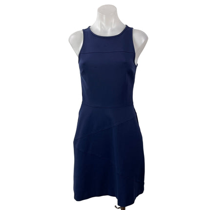 Annie Griffin Women's Navy Blue Sleeveless Round Neck Mini Sheath Dress Size 2