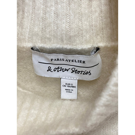 & Other Stories Women's Cream Wool Mohair Turtleneck Long Sleeve Sweater Top S