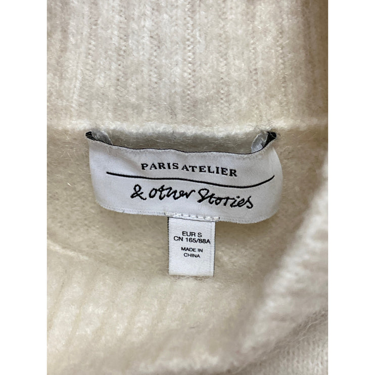 & Other Stories Women's Cream Wool Mohair Turtleneck Long Sleeve Sweater Top S