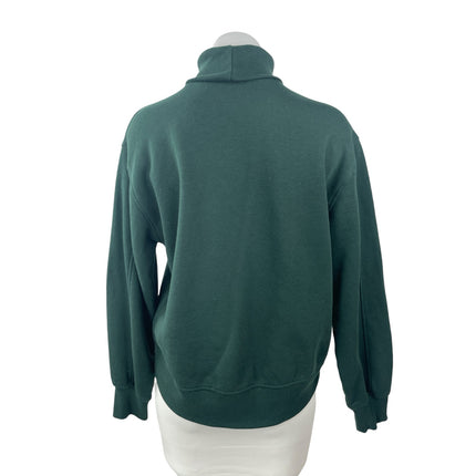Zara Women's Green Long Sleeve Turtleneck Fleece Sweater Sweatshirt Top Size S