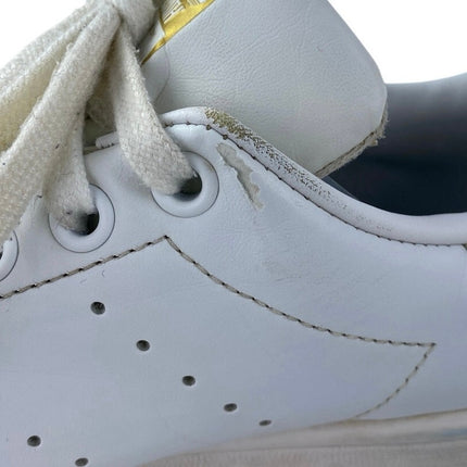 Adidas Stan Smith Women's White Gold Lace Up Tennis Leather Sneakers Shoes Sz 7