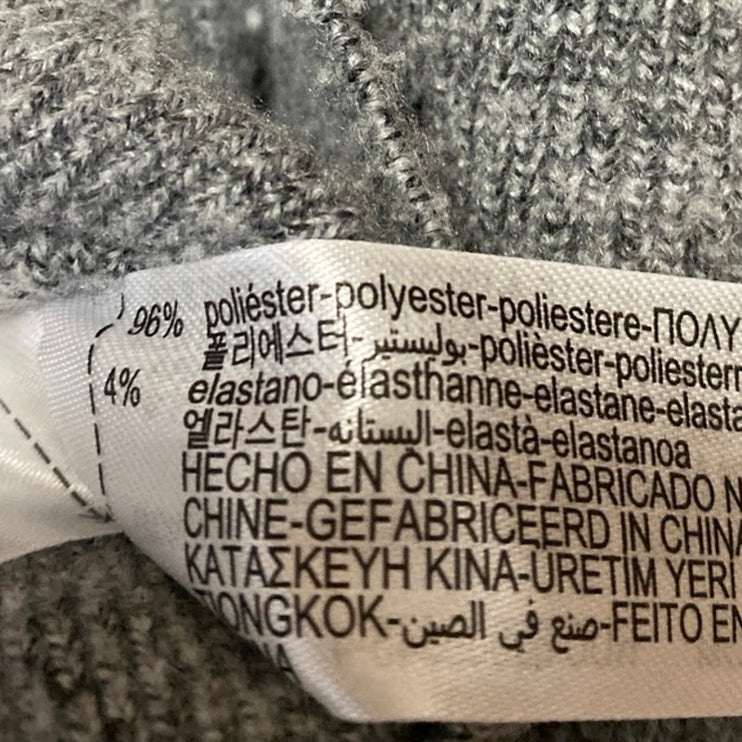 Zara Women's Gray Long Sleeve Ribbed Knit Button Up Cardigan Sweater Top Size M