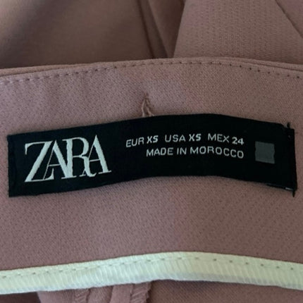 Zara Women's Pink High Waist Wide Leg Button Pockets Zipper Mini Shorts Size XS