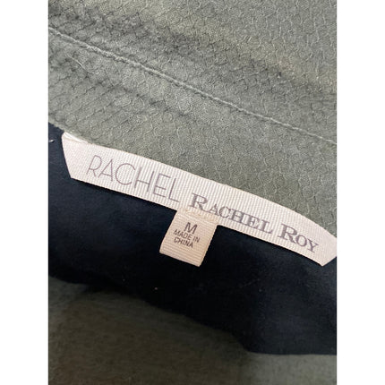 Rachel Roy Women's Green Sleeveless Button Down Swing Shirt Tunic Top Size M