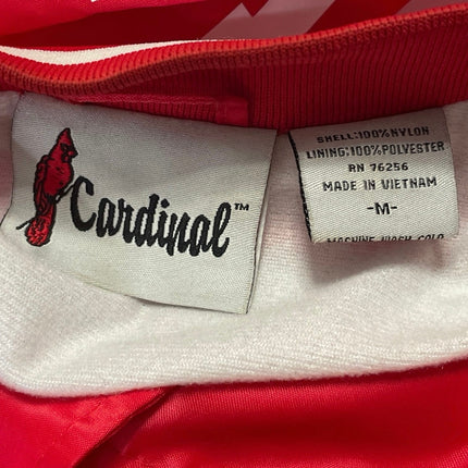 St. Louis Cardinal Brown Red Sriped Trim Long Sleeve Bomber Coat Jacket Size M