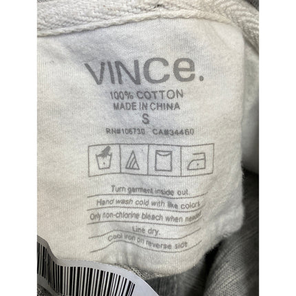 Vince Women's Heather Gray Long Sleeve Hoodie Hooded Henley Sweatshirt Size S