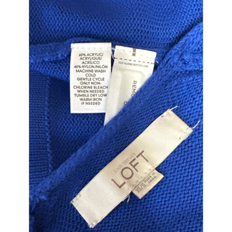 Ann Taylor LOFT Blue Long Sleeve Tie Waist Robe Cardigan Sweater Top Size XS