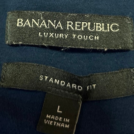 Banana Republic Luxury Touch Men's Navy Short Sleeve Collar Polo Shirt Top Sz L