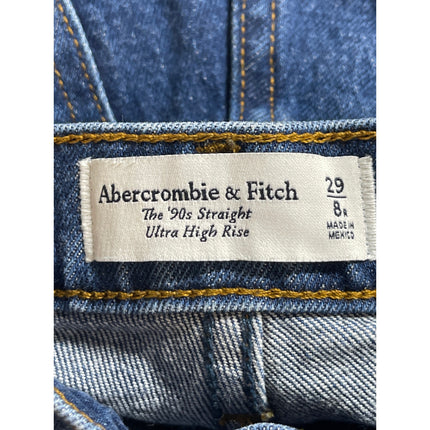 Abercrombie & Fitch 90's Straight Blue Ultra High Rise Denim Jeans Pants Size 8