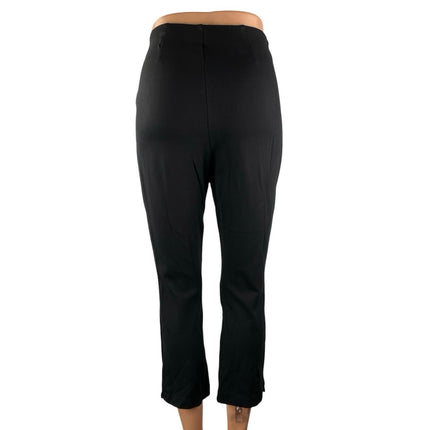 Gap Ponte Capri Women's Black High Rise Pleated Cropped Trousers Pants Sz S Tall