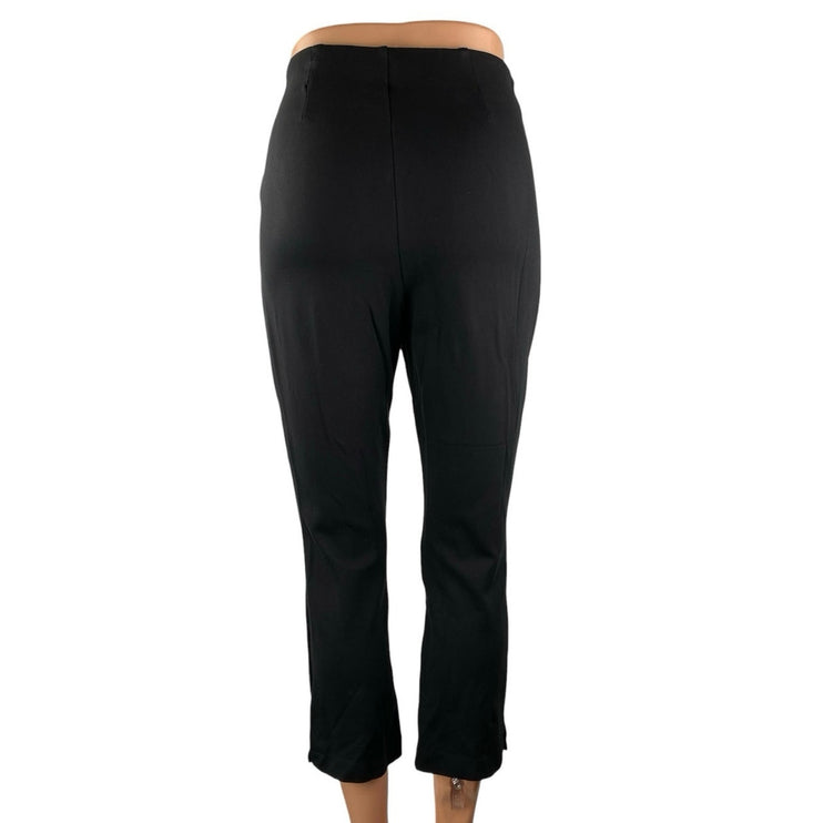 Gap Ponte Capri Women's Black High Rise Pleated Cropped Trousers Pants Sz S Tall