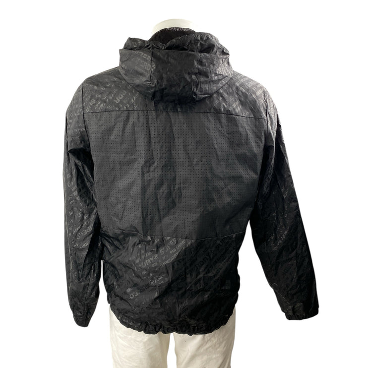 Outwear Co Super Dry Men's Black Hoodie Hooded Full Zip Waterproof Rain Coat M