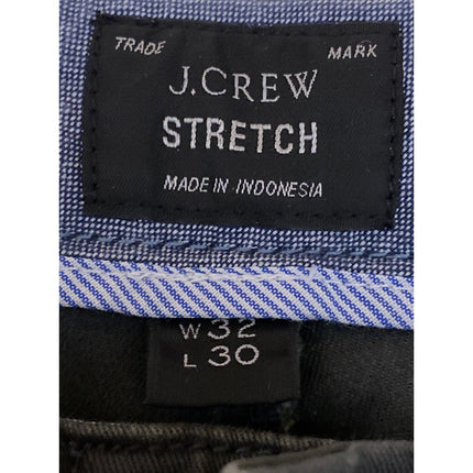 J.Crew Men's Gray Black Stretch Mid Rise Straight Chino Trousers Pants Size 32