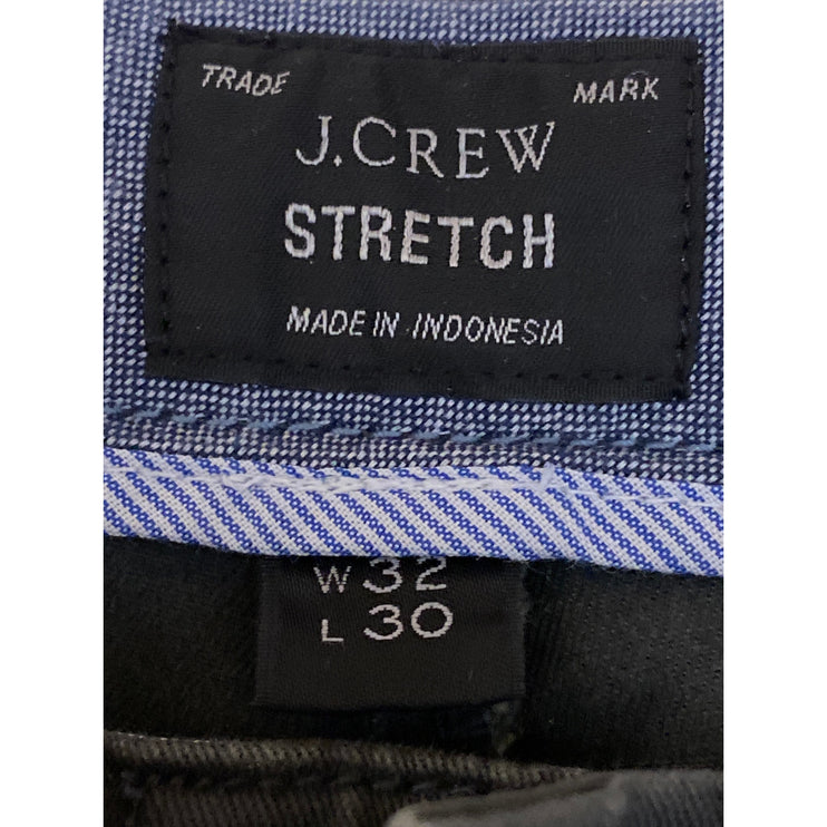 J.Crew Men's Gray Black Stretch Mid Rise Straight Chino Trousers Pants Size 32