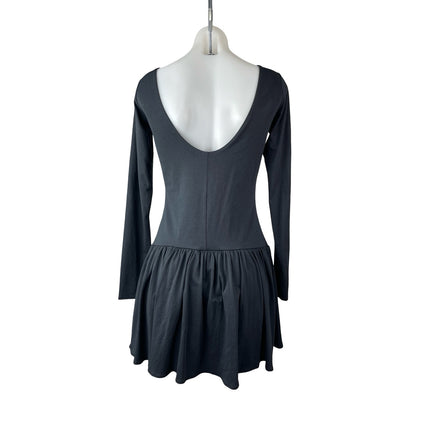 Abercrombie & Fitch Black Long Sleeve Open Back Fit & Flare Mini Dress Size M