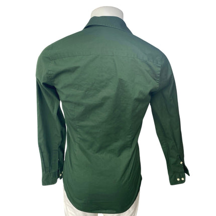 Club Room Men's Green Slim Fit Collared Long Sleeve Button Down Shirt Top Size S