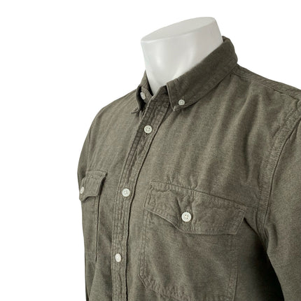 Everlane Men's Olive Green Long Sleeve Chest Pocket Button Down Shirt Top Size L
