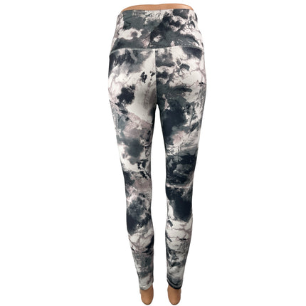 Balance Collection Black White Tie Dye Yoga Workout Athletic Leggings Pants Sz M